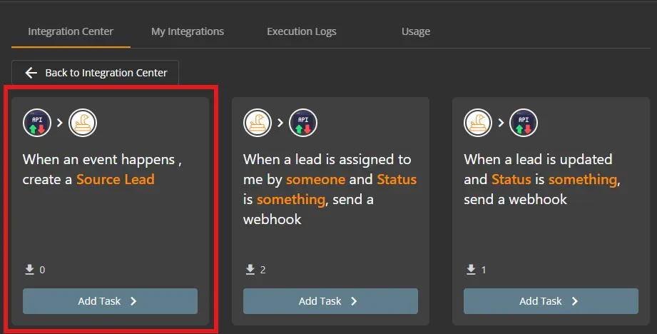 Select integration task