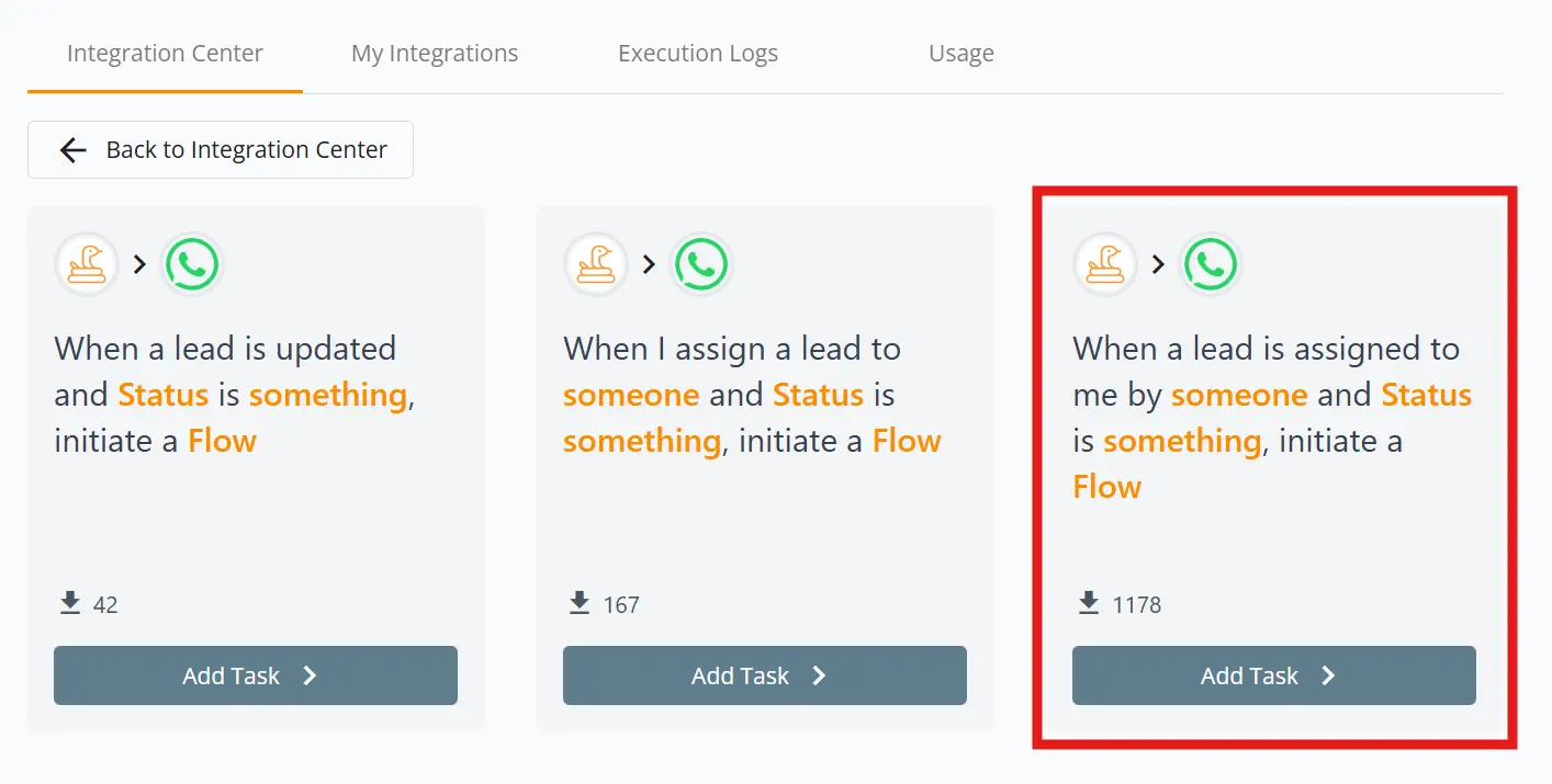 Select integration task
