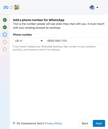 Enter WA Business Phone Number