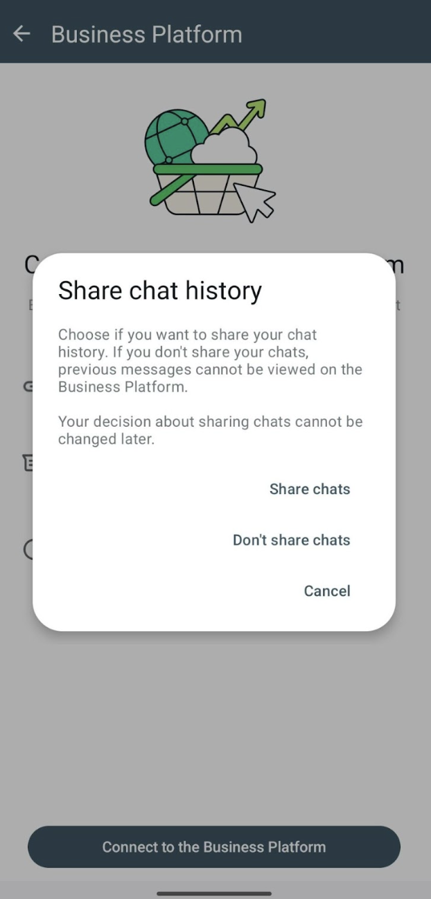 Permission to share chat